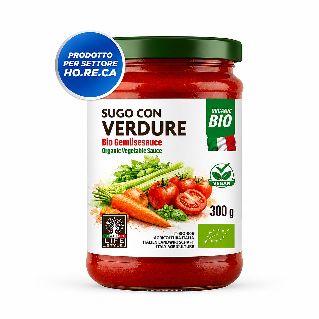 Sugo con verdure BIO 300g - Regolamento (UE) 2018/848-IT-BIO-14